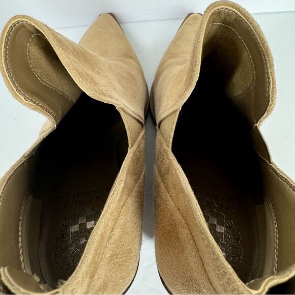 Vince Camuto Women's Gradina Stacked Chunky Heel Bootie Tan Ankle Boots Size 8 - Picture 8 of 12